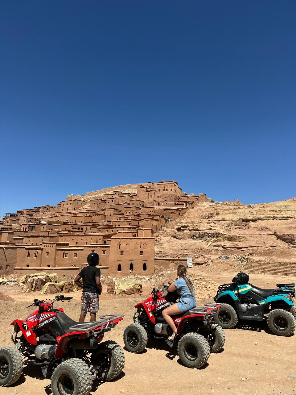 Quads parked in front of the Ait Ben Haddou kasbah